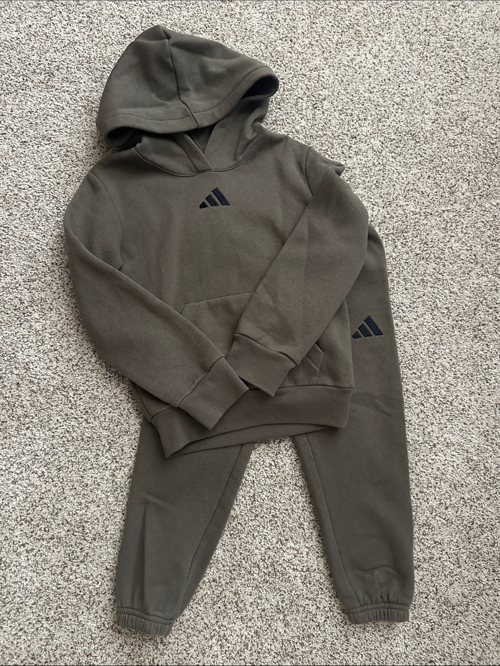 adidas Olive Kids Sweatpants Joggers Set - 5